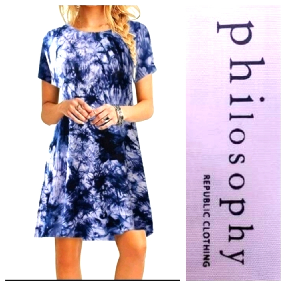 PHILOSOPHY Nordstrom flattering swing dress oversized & roomy fits sizes S,M, L - Picture 1 of 17